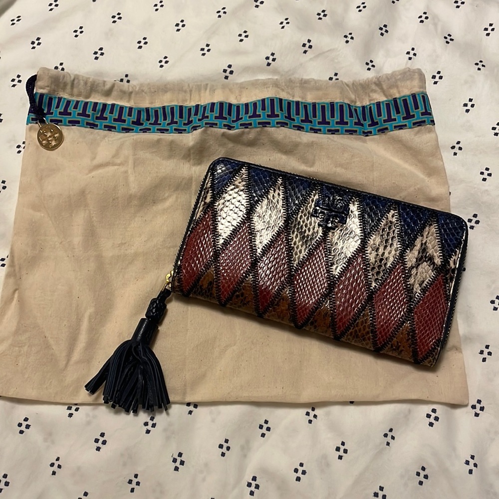 Tory Burch snake skin wallet